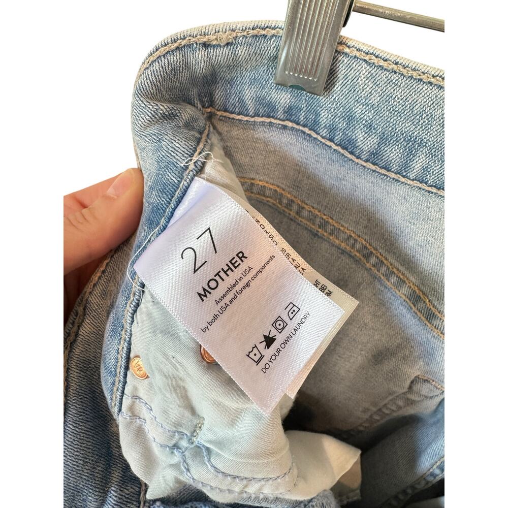 MOTHER The Pixie Tomcat Ankle Jean Nature of the Game Wash $278 MSRP Button Fly - Picture 8 of 9